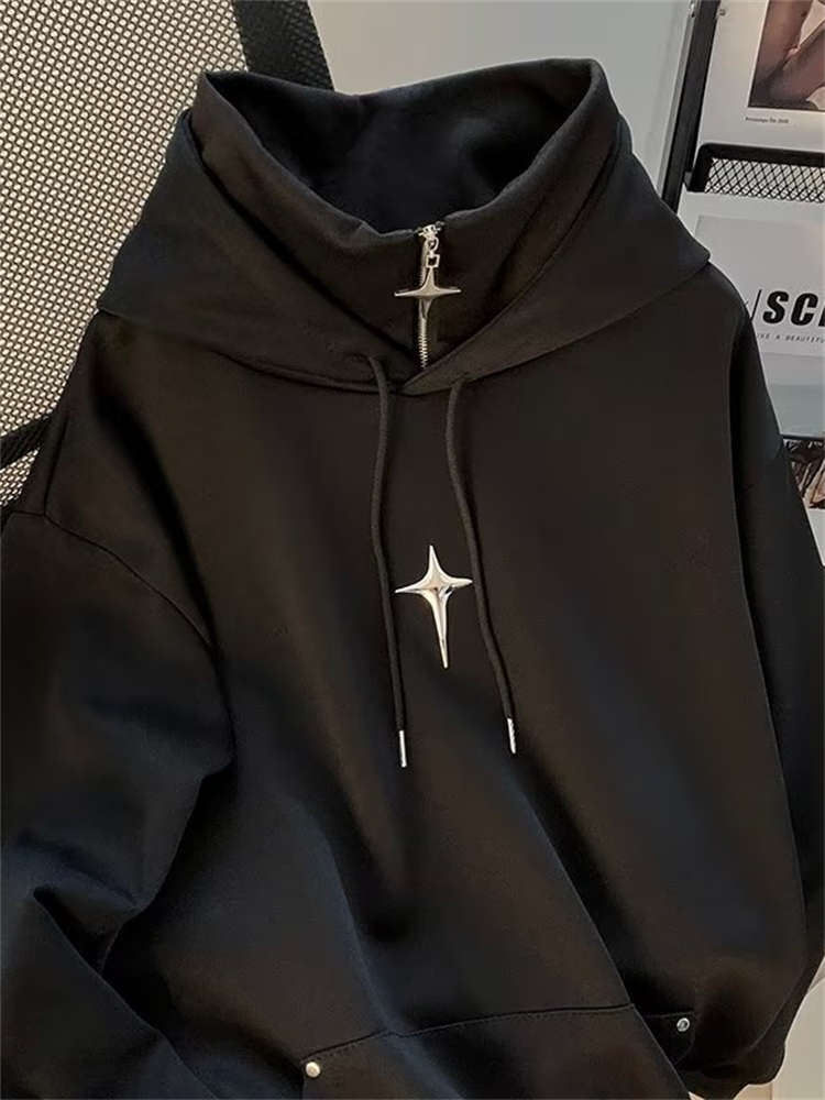 Streetwear Brand Hoodie - Herbst Winter Rollkragen-Hoodie Herren Lässiger Trendiger